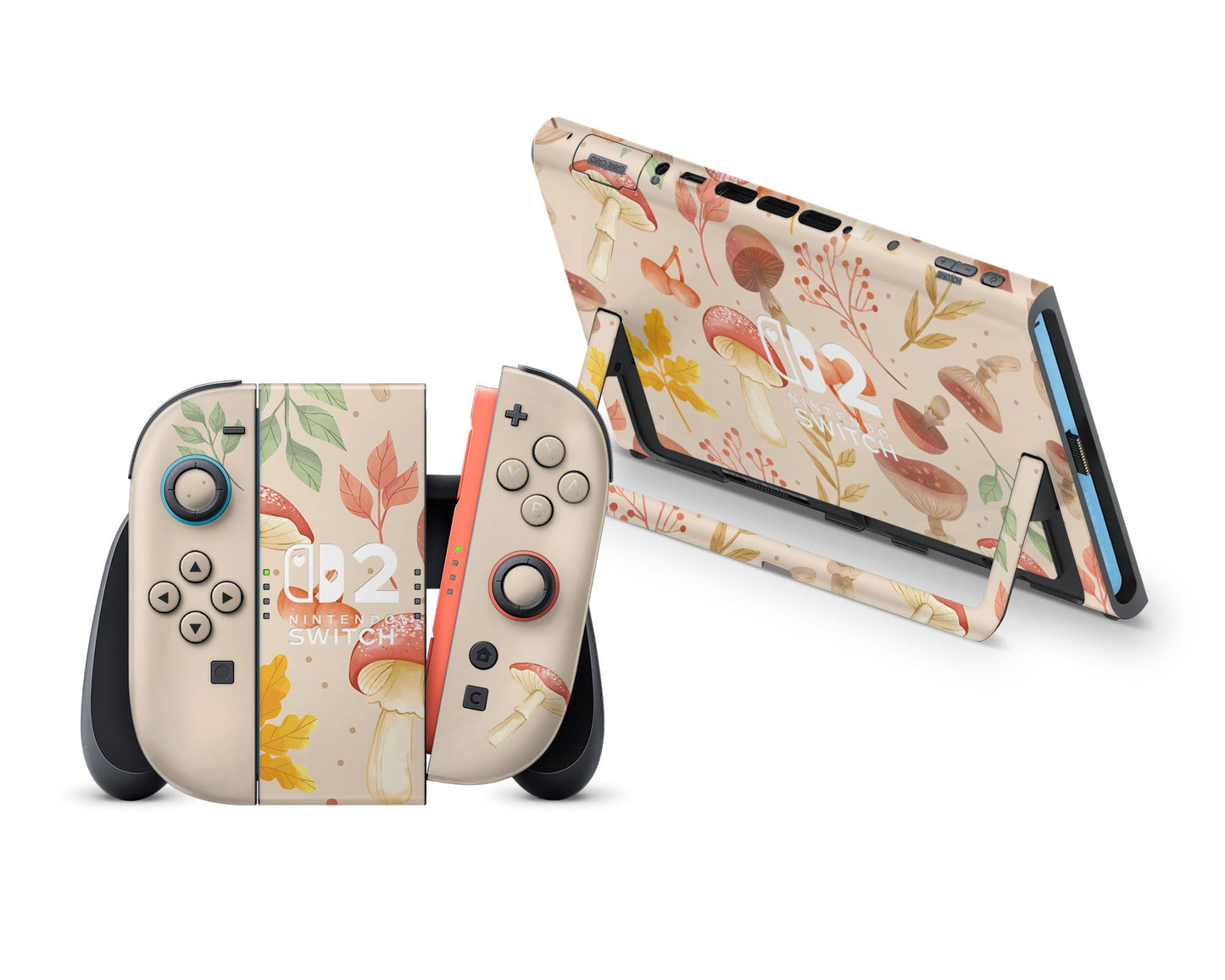 Beige Mushroom Forest Nintendo Switch 2 Skin