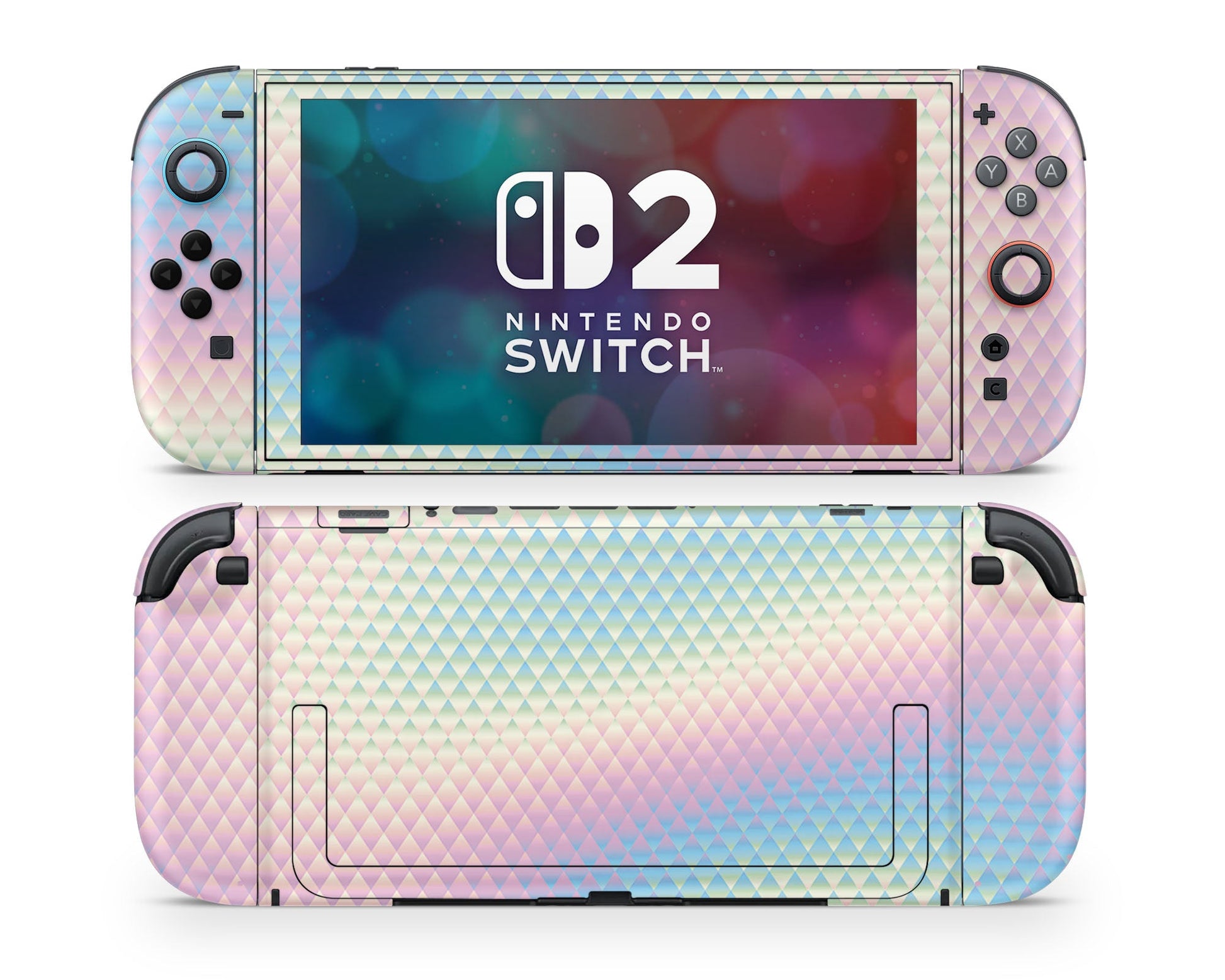 Lux Skins Nintendo Switch 2 Holographic Diamond Classic no logo Skins - Pattern  Skin