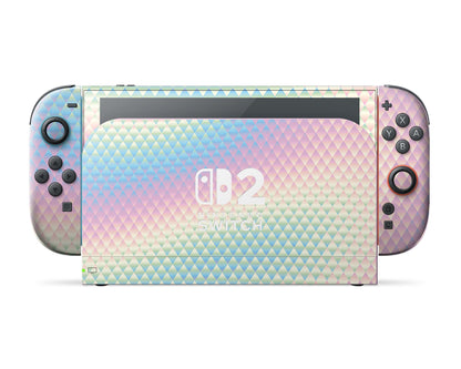 Lux Skins Nintendo Switch 2 Holographic Diamond Nintendo logo Skins - Pattern  Skin