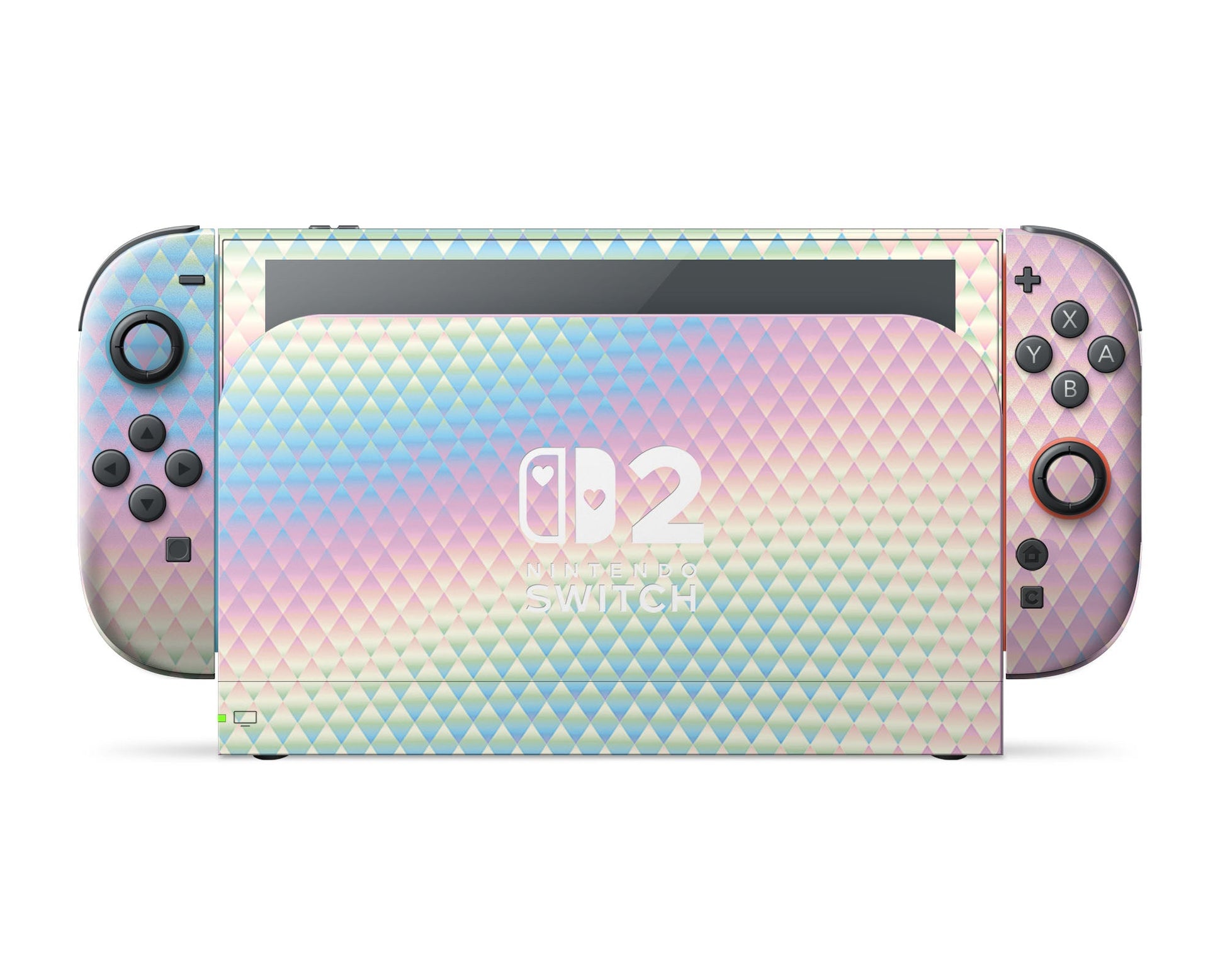 Lux Skins Nintendo Switch 2 Holographic Diamond Hearts logo Skins - Pattern  Skin