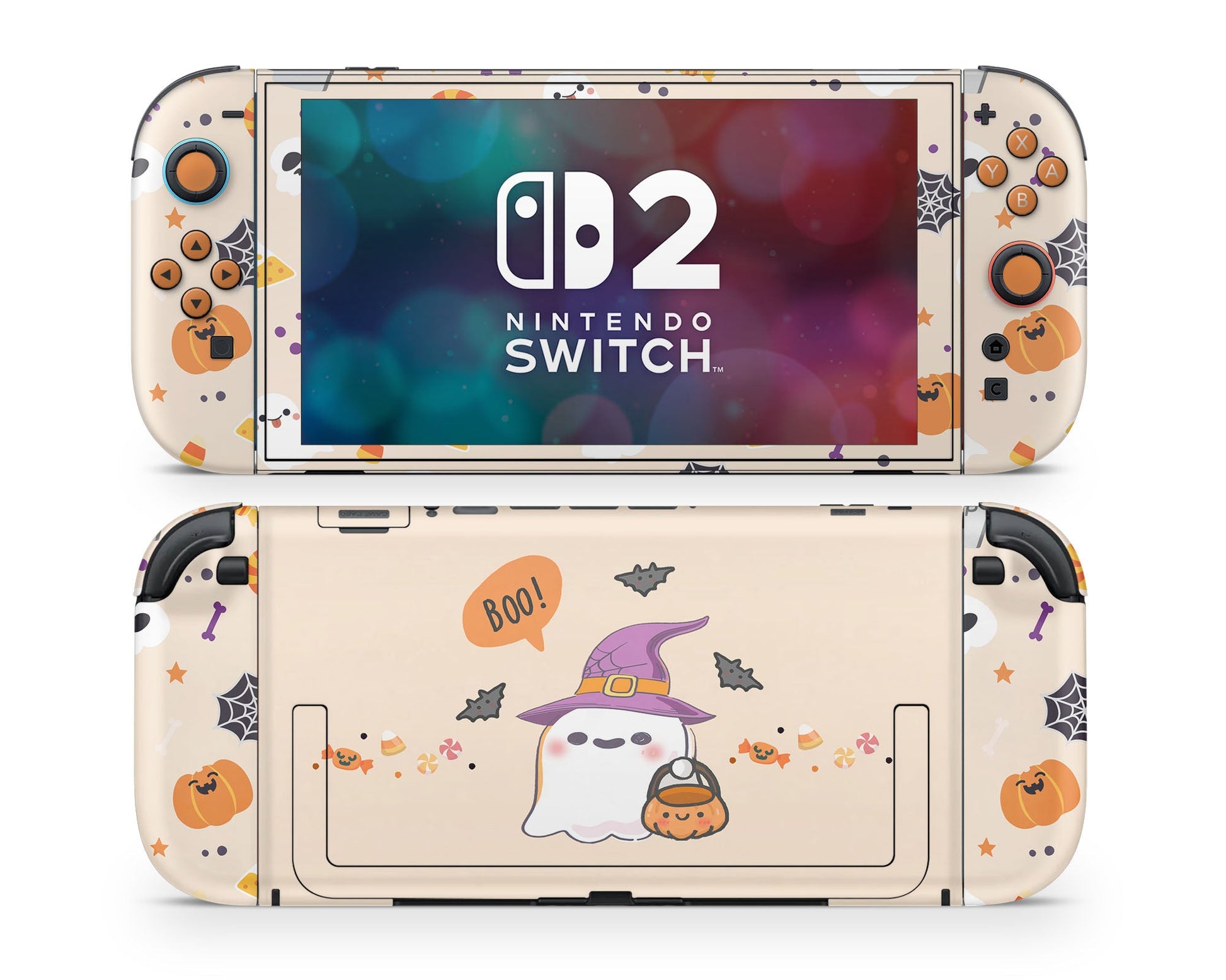 Lux Skins Nintendo Switch 2 Cute Halloween Ghost Joycons Only Skins - Art Animals Skin