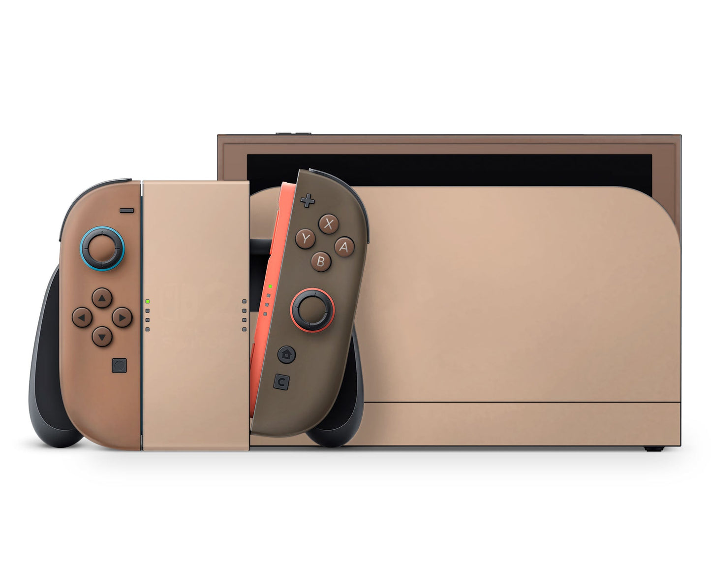 Lux Skins Nintendo Switch 2 Caramel Mocha Classic no logo Skins - Solid Colours Colour Blocking Skin