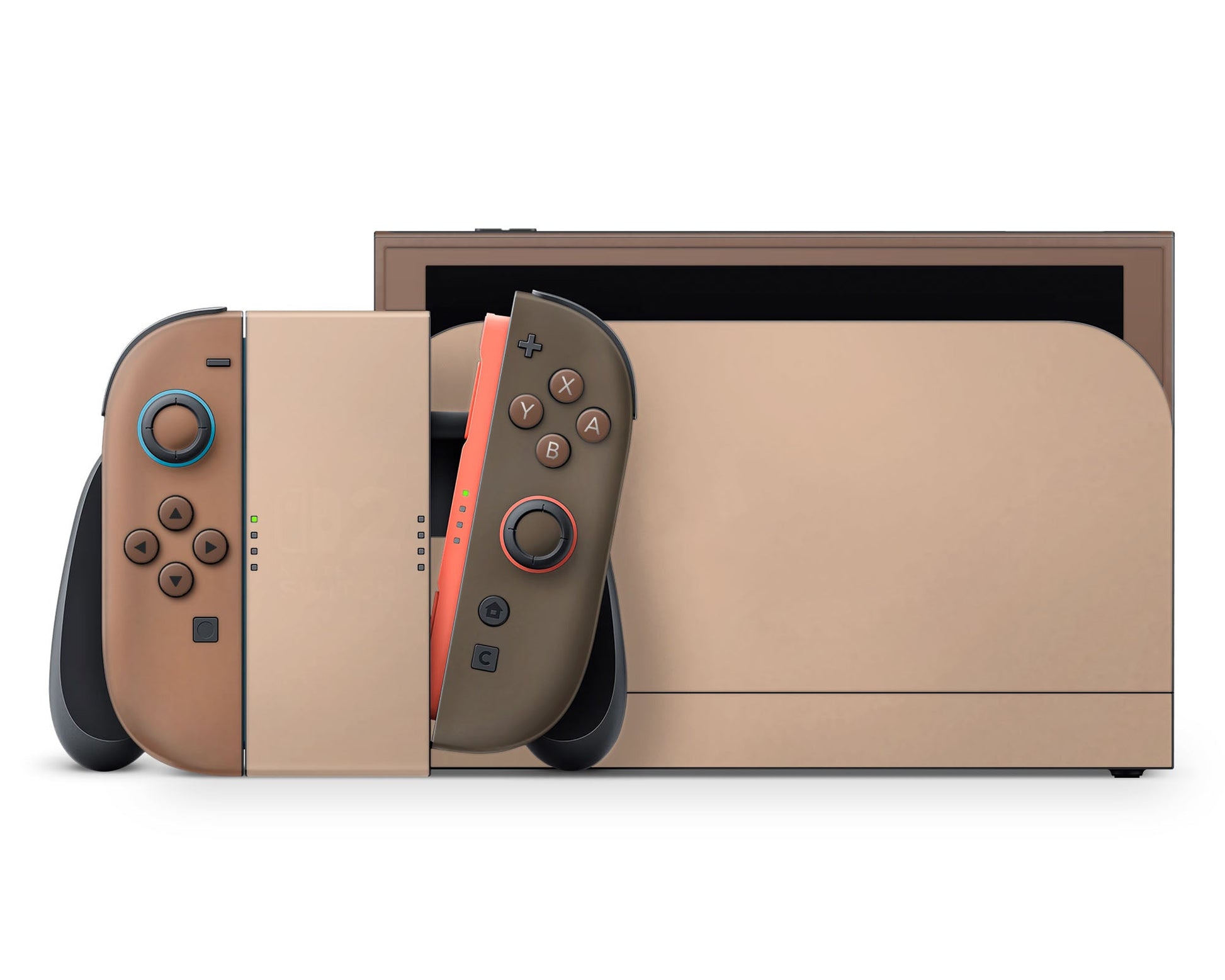 Lux Skins Nintendo Switch 2 Caramel Mocha Classic no logo Skins - Solid Colours Colour Blocking Skin