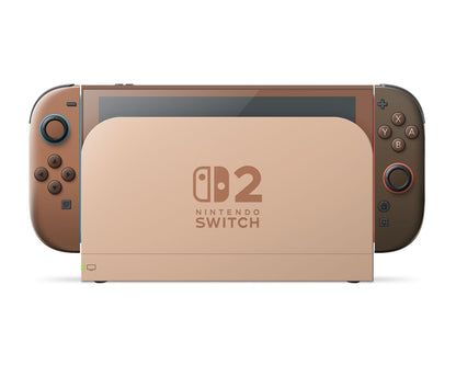 Lux Skins Nintendo Switch 2 Caramel Mocha Nintendo logo Skins - Solid Colours Colour Blocking Skin