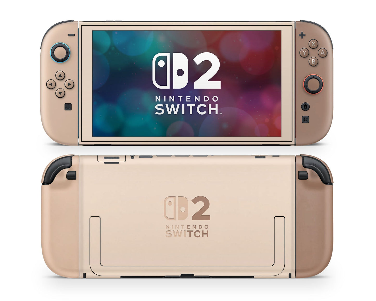 Lux Skins Nintendo Switch 2 Iced Latte Nintendo logo Skins - Solid Colours Colour Blocking Skin