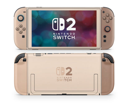 Lux Skins Nintendo Switch 2 Iced Latte Hearts logo Skins - Solid Colours Colour Blocking Skin