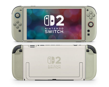 Lux Skins Nintendo Switch 2 Cosy Matcha Green Hearts logo Skins - Solid Colours Colour Blocking Skin