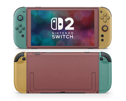 Lux Skins Nintendo Switch 2 Retro Fearless Color Blocking Classic no logo Skins - Solid Colours Colour Blocking Skin