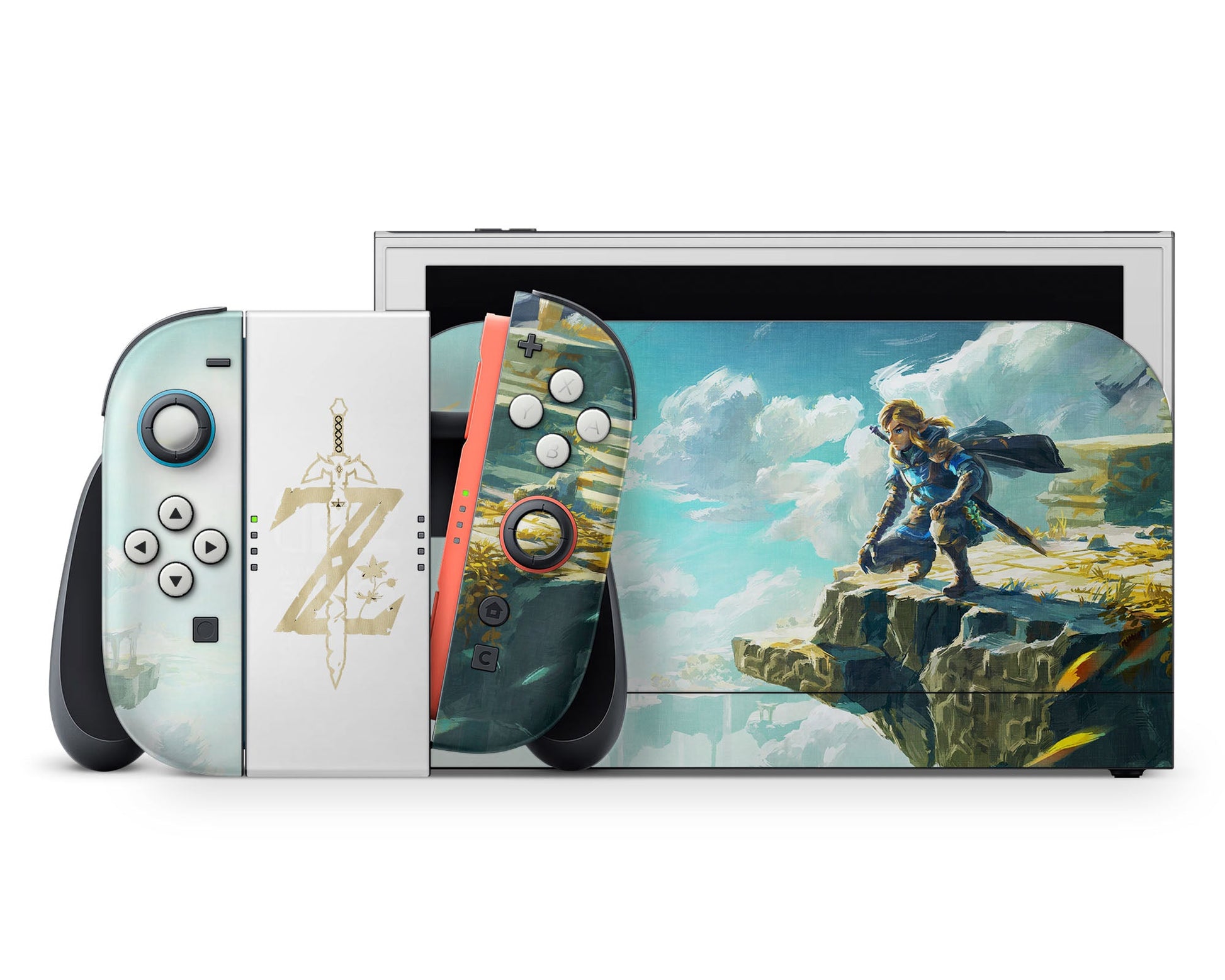 Lux Skins Nintendo Switch 2 Zelda Tears of the Kingdom Cliff Full Set +Tempered Glass Skins - Pop culture Zelda Skin