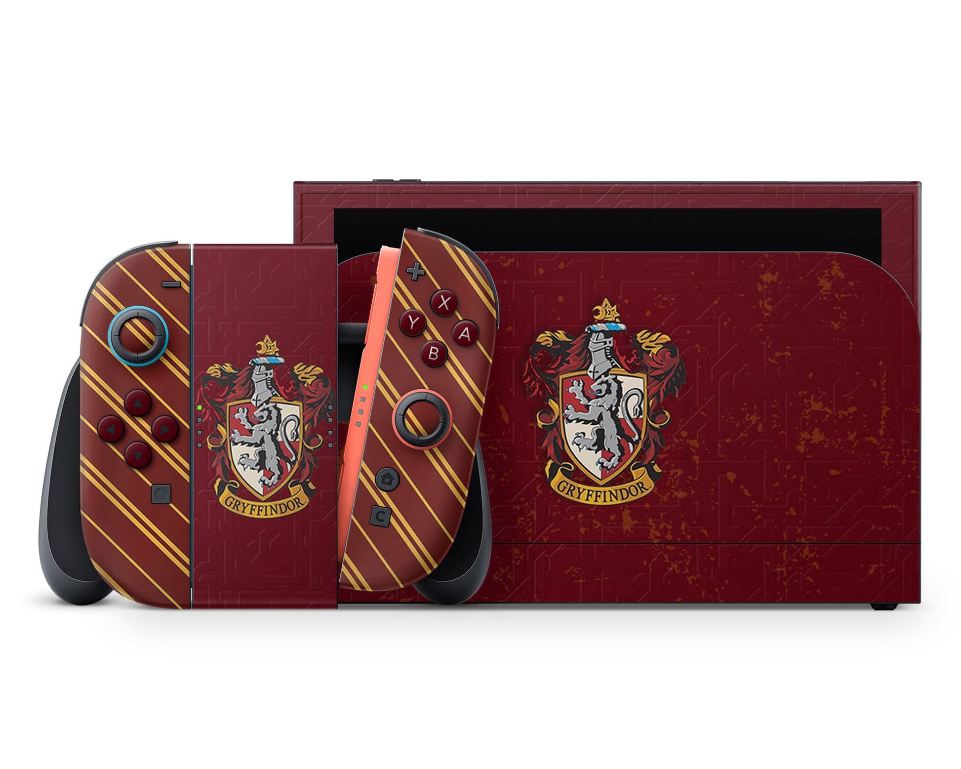 Lux Skins Nintendo Switch 2 Harry Potter Gryffindor Full Set +Tempered Glass Skins - Pop culture Harry Potter Skin
