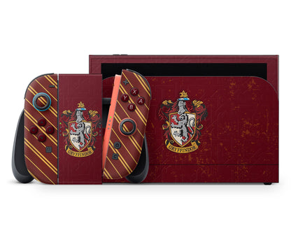 Lux Skins Nintendo Switch 2 Harry Potter Gryffindor Full Set +Tempered Glass Skins - Pop culture Harry Potter Skin