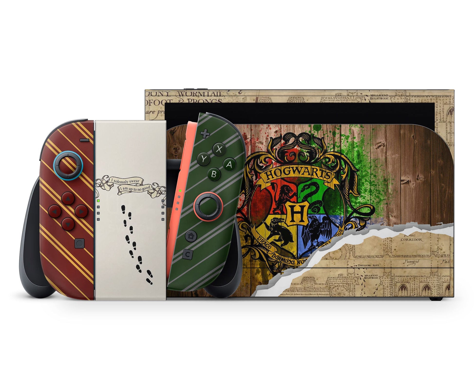 Lux Skins Nintendo Switch 2 Harry Potter Marauders Map Full Set +Tempered Glass Skins - Pop culture Harry Potter Skin