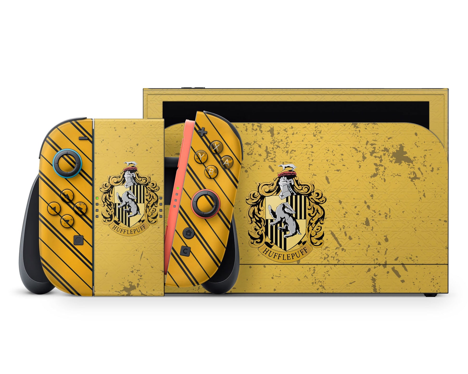 Lux Skins Nintendo Switch 2 Harry Potter Hufflepuff Full Set +Tempered Glass Skins - Pop culture Harry Potter Skin