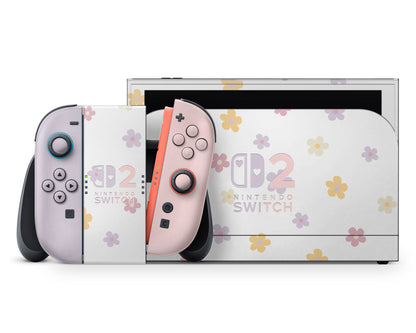 Retro Daisy Flower Nintendo Switch 2 Skin