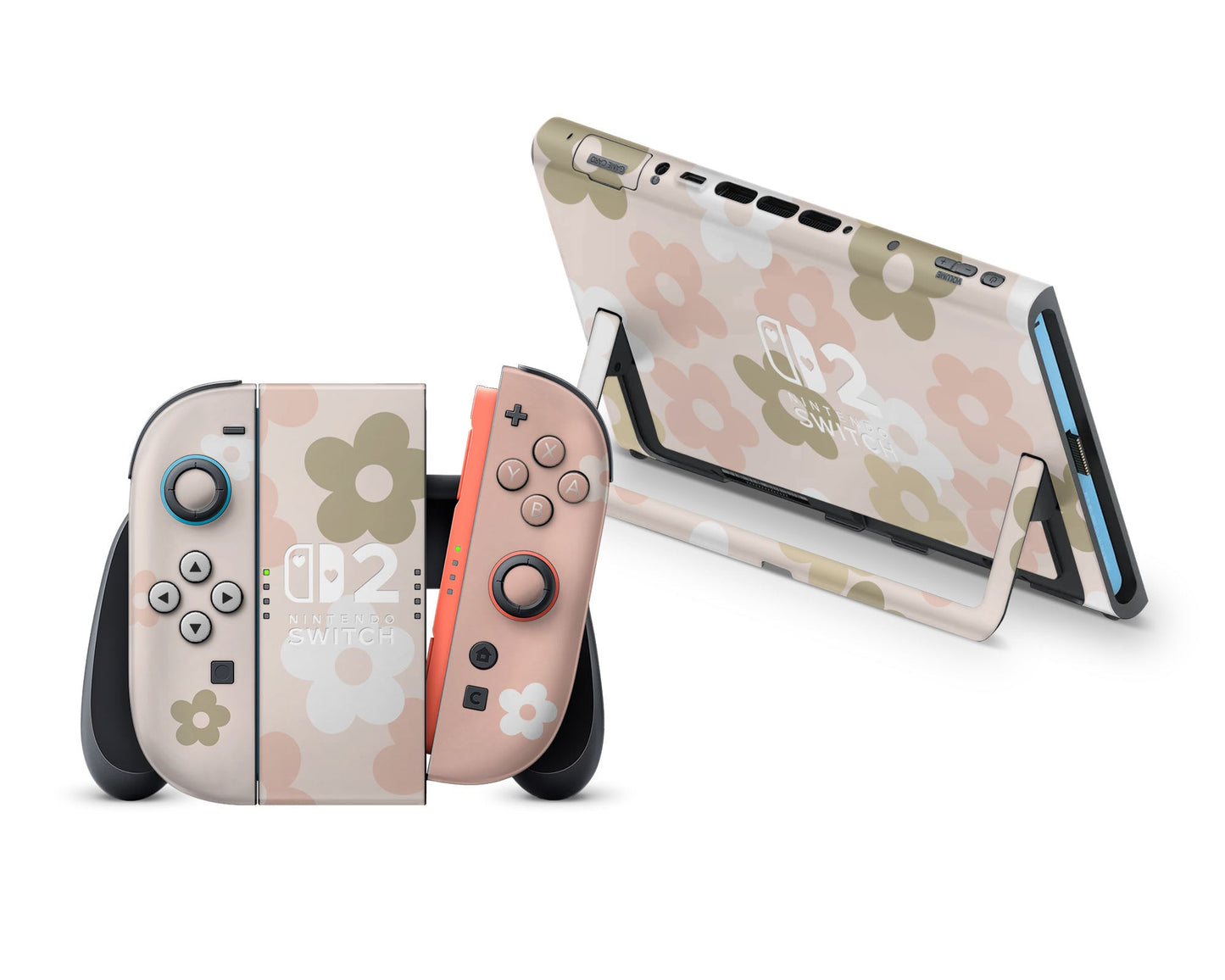 Retro Parisian Pink Floral Nintendo Switch 2 Skin