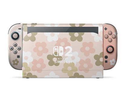 Retro Parisian Pink Floral Nintendo Switch 2 Skin