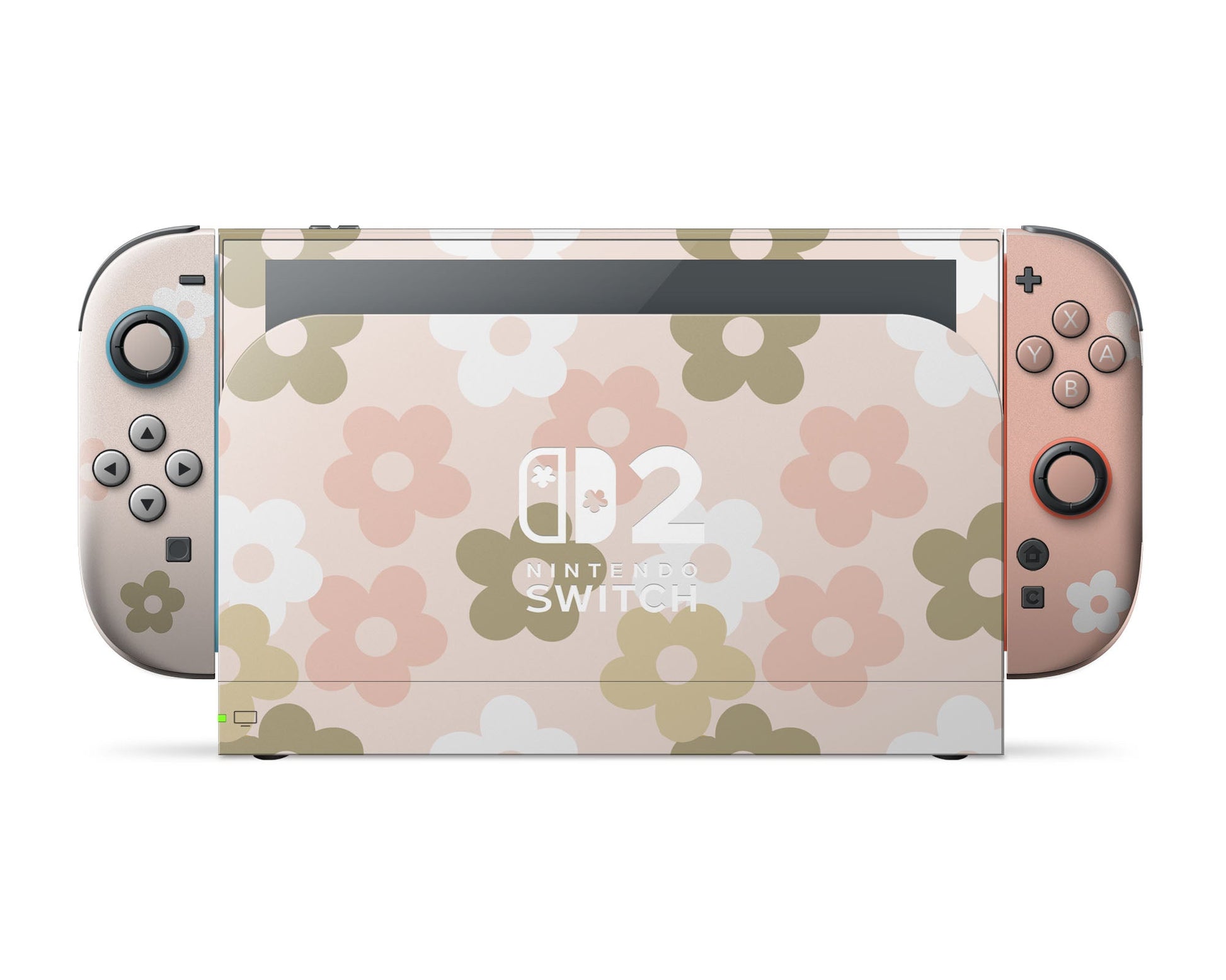 Lux Skins Nintendo Switch 2 Retro Parisian Pink Floral Flower logo Skins - Art FLoral Skin