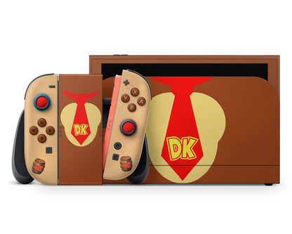 Lux Skins Nintendo Switch 2 Donkey Kong Minimalist Full Set +Tempered Glass Skins - Pop Culture Mario Skin
