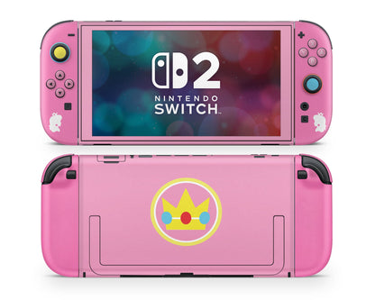 Lux Skins Nintendo Switch 2 Princess Peach Minimalist Joycons Only Skins - Pop Culture Mario Skin