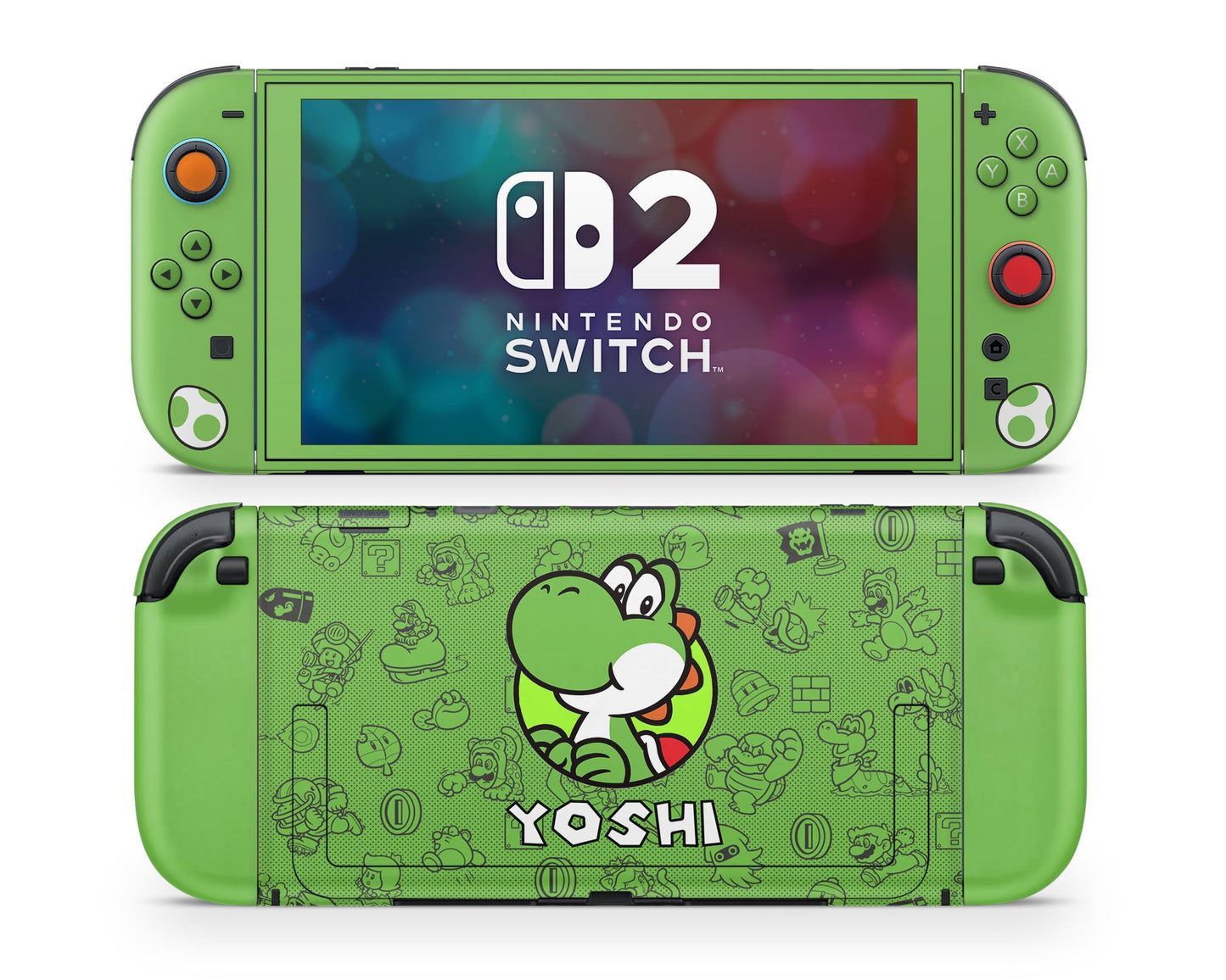 Lux Skins Nintendo Switch 2 Yoshi Minimalist Joycons Only Skins - Pop Culture Mario Skin