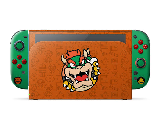 Lux Skins Nintendo Switch 2 Bowser Minimalist Full Set Skins - Pop Culture Mario Skin