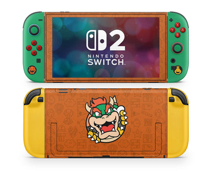 Lux Skins Nintendo Switch 2 Bowser Minimalist Joycons Only Skins - Pop Culture Mario Skin