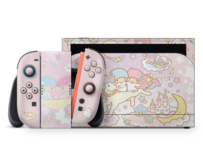 Lux Skins Nintendo Switch 2 Little Twin Stars Pony Full Set +Tempered Glass Skins - Anime Little Twin Stars Skin