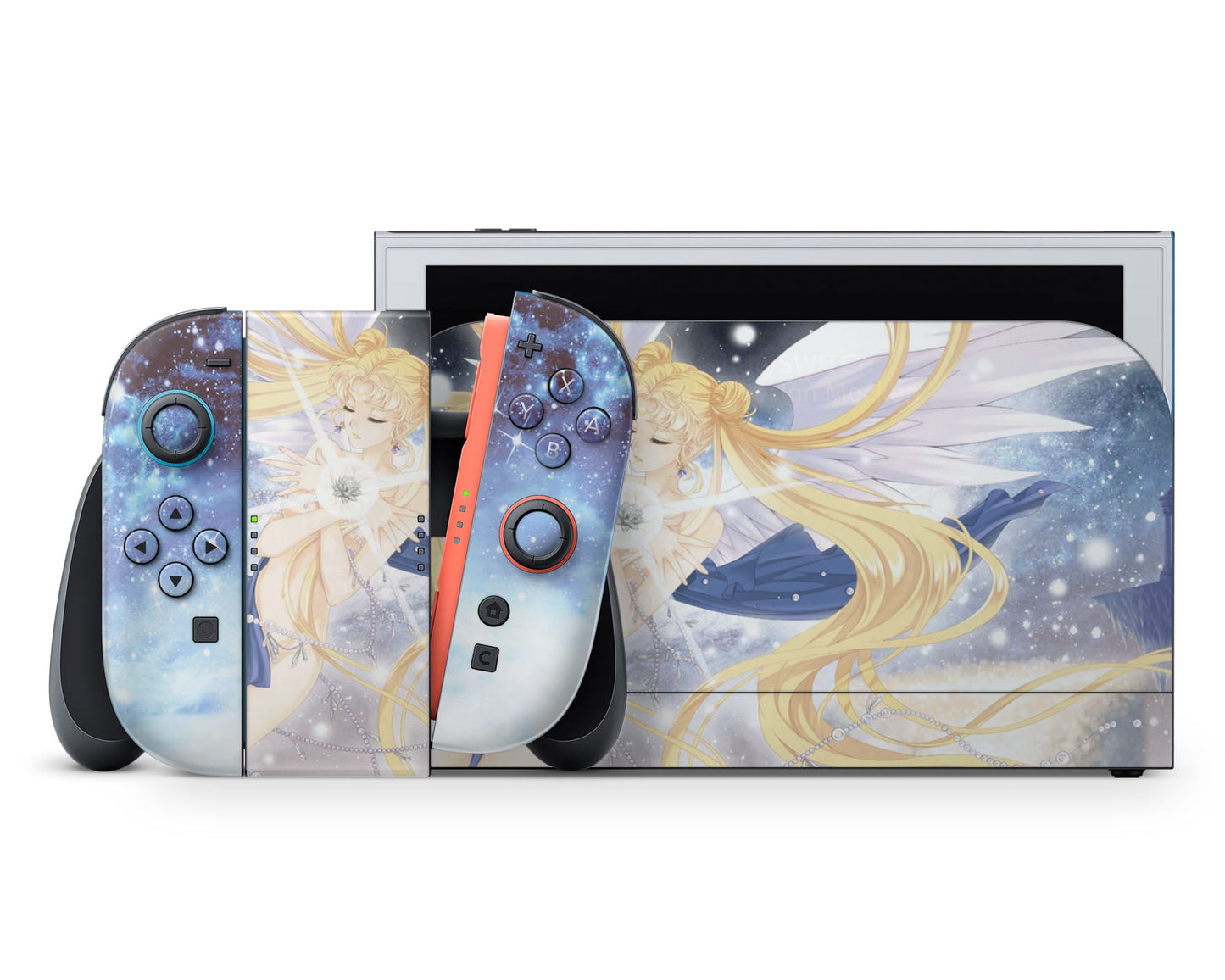 Lux Skins Nintendo Switch 2 Sailor Moon Artistic Blue Full Set +Tempered Glass Skins - Pop culture Sailor Moon Skin