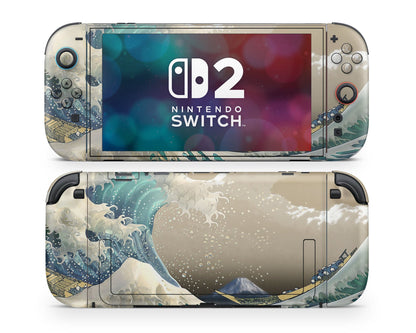 Lux Skins Nintendo Switch 2 Great Wave off Kanagawa Joycons Only Skins - Art Artwork Skin