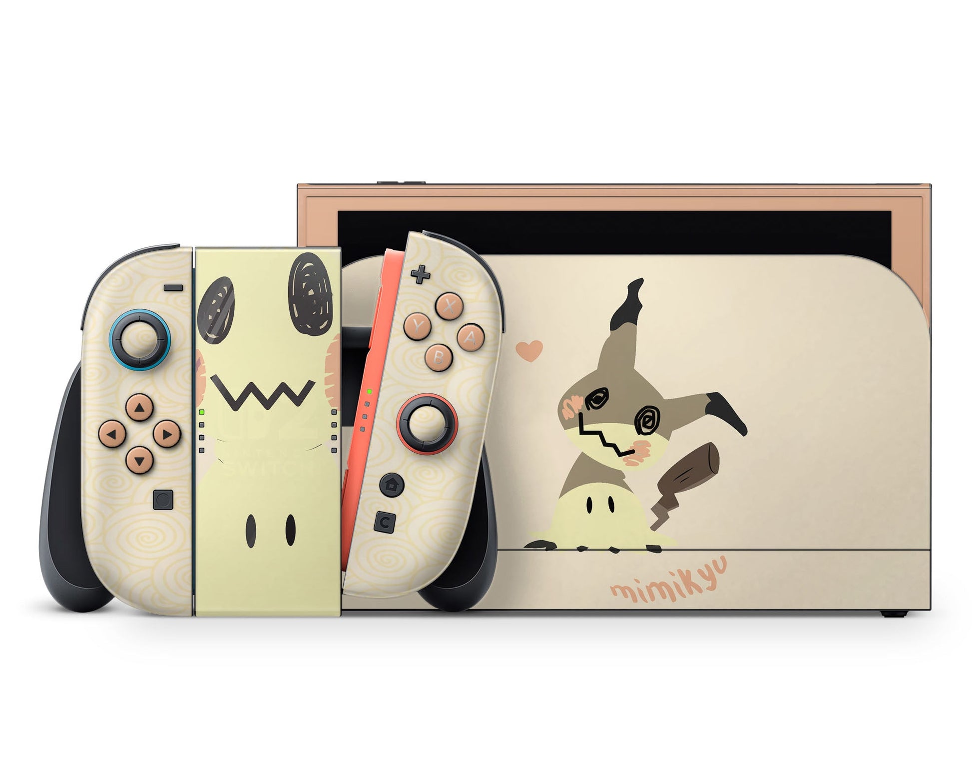 Lux Skins Nintendo Switch 2 Pokemon Mimikyu Full Set +Tempered Glass Skins - Pop culture Pokemon Skin