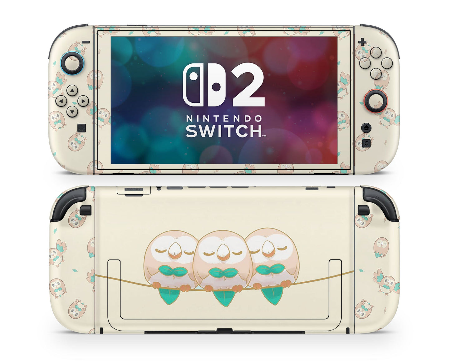 Lux Skins Nintendo Switch 2 Pokemon Rowlet Joycons Only Skins - Pop culture Pokemon Skin