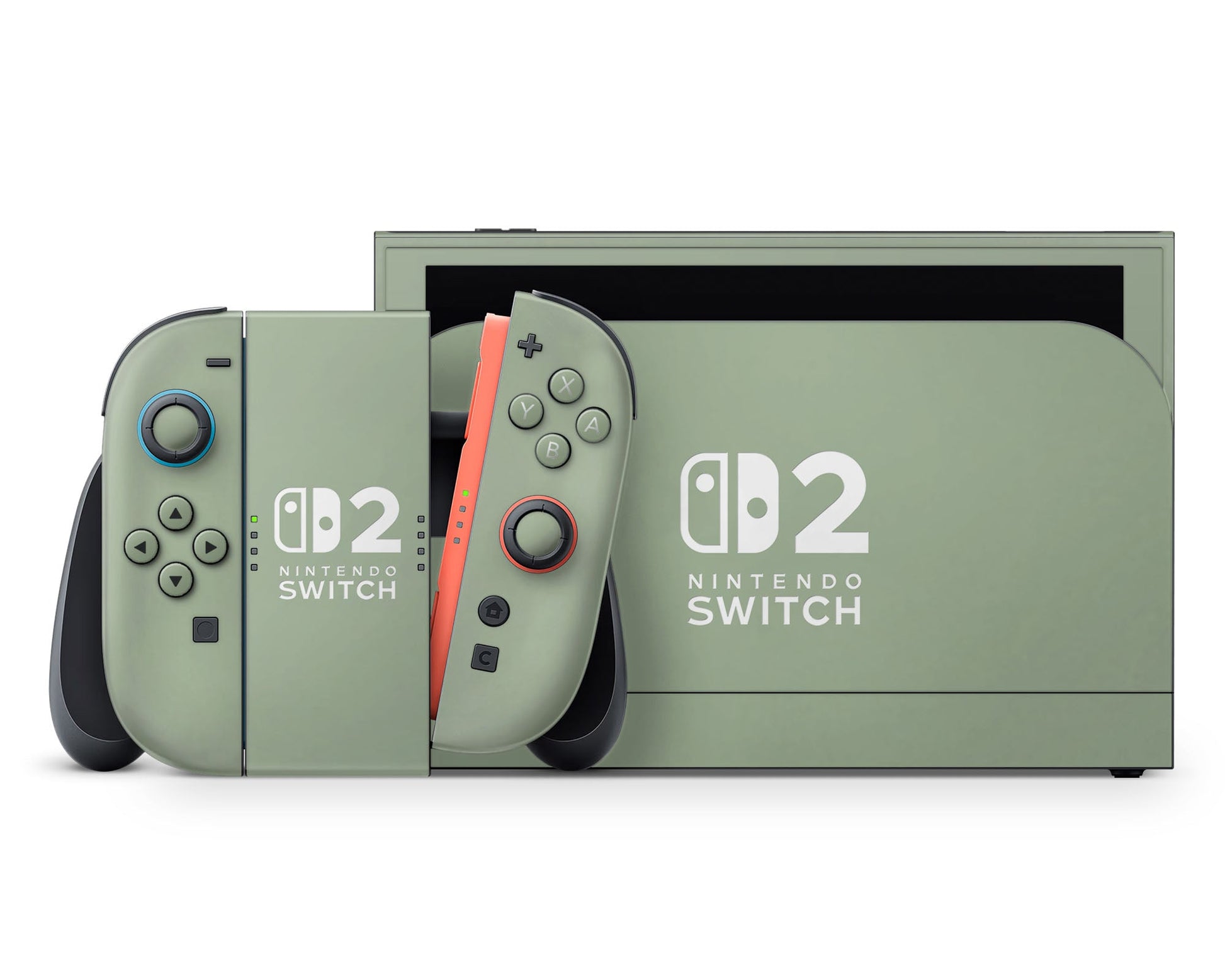 Lux Skins Nintendo Switch 2 Clover Green Nintendo logo Skins - Solid Colours Solid Colours Skin