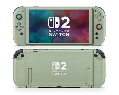 Lux Skins Nintendo Switch 2 Clover Green Nintendo logo Skins - Solid Colours Solid Colours Skin