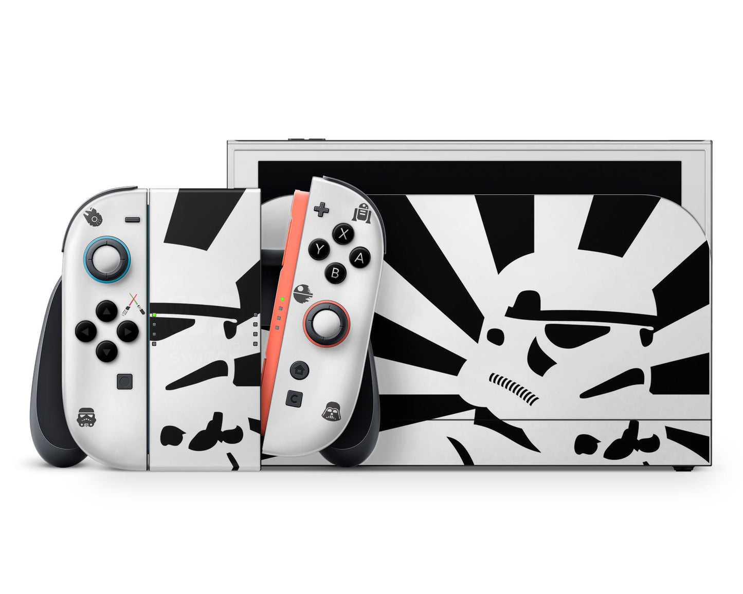 Lux Skins Nintendo Switch 2 Star Wars Stormtrooper White Minimalist Full Set +Tempered Glass Skins - Pop culture Star Wars Skin