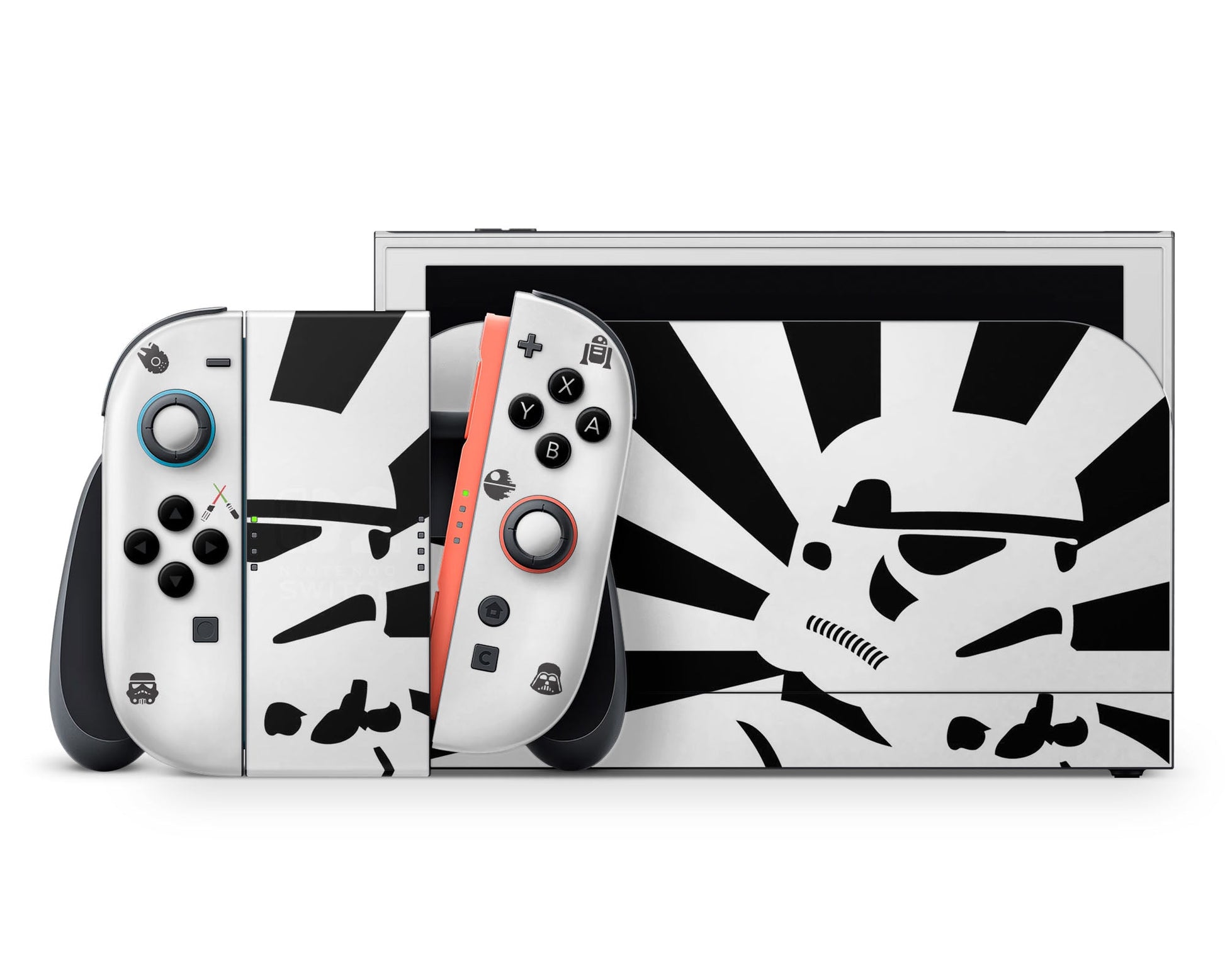 Lux Skins Nintendo Switch 2 Star Wars Stormtrooper White Minimalist Full Set +Tempered Glass Skins - Pop culture Star Wars Skin