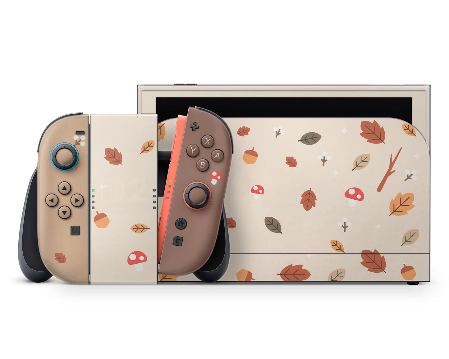Lux Skins Nintendo Switch 2 Cute Mushroom Leaves Classic no logo Skins - Art Floral Skin