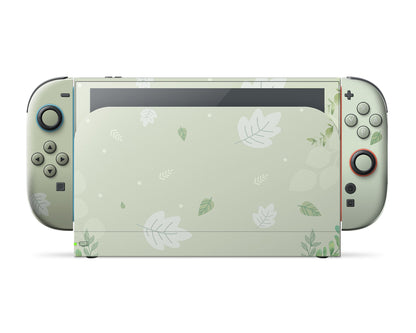 Lux Skins Nintendo Switch 2 Matcha Leaves Classic no logo Skins - Art Floral Skin