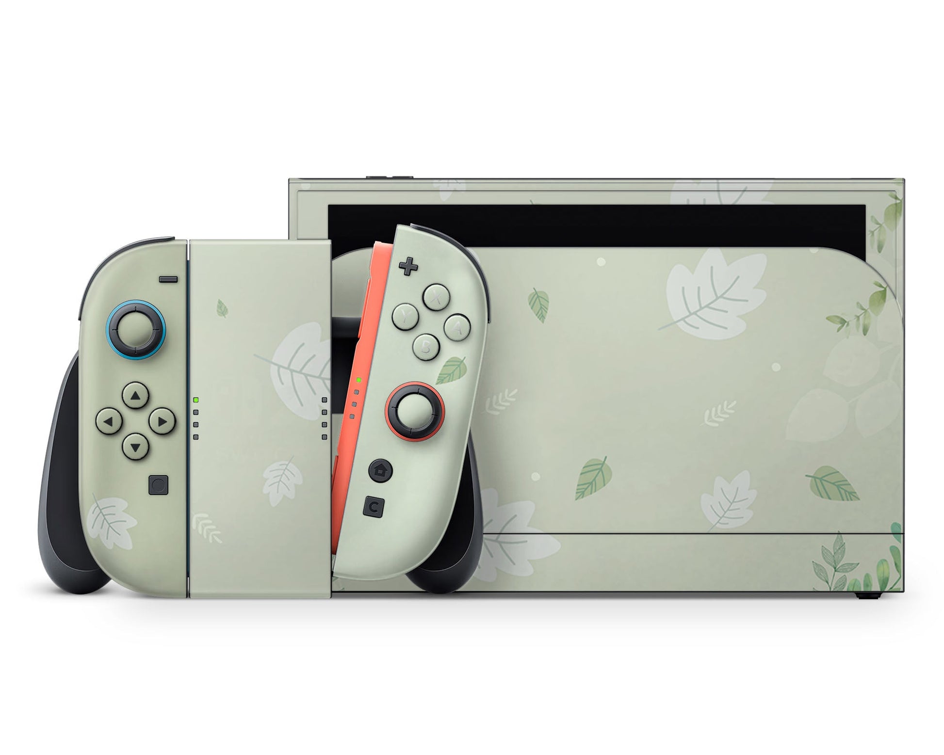 Lux Skins Nintendo Switch 2 Matcha Leaves Classic no logo Skins - Art Floral Skin