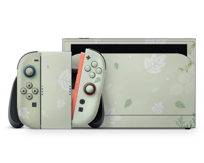 Lux Skins Nintendo Switch 2 Matcha Leaves Classic no logo Skins - Art Floral Skin