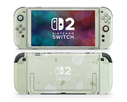 Lux Skins Nintendo Switch 2 Matcha Leaves Hearts logo Skins - Art Floral Skin