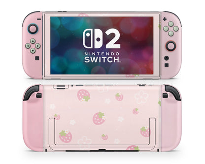 Lux Skins Nintendo Switch 2 Sweet Strawberry Pink Classic no logo Skins - Pattern Fruits Skin