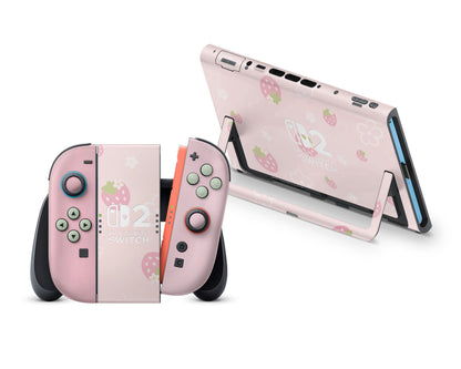 Sweet Strawberry Pink Nintendo Switch 2 Skin