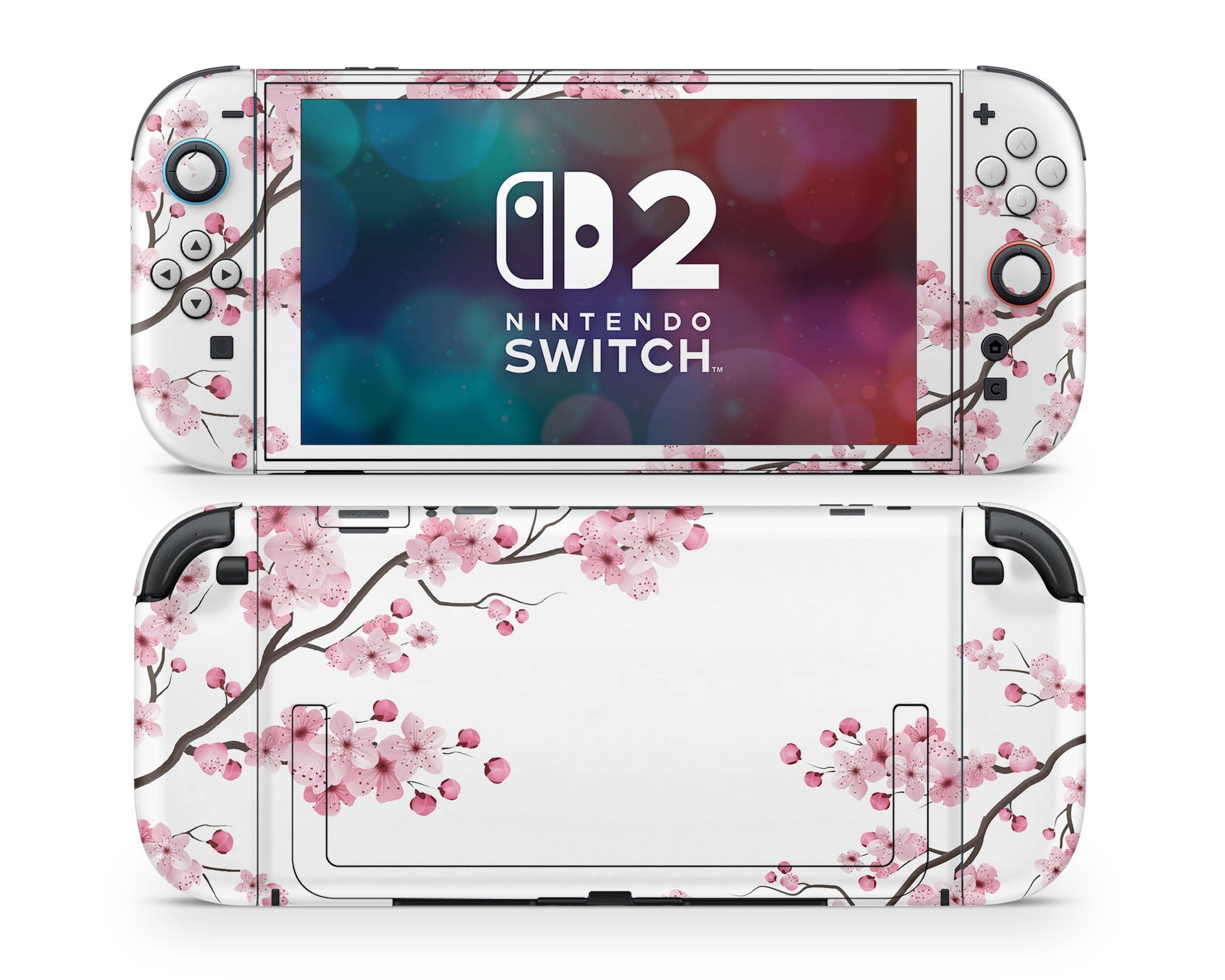 Lux Skins Nintendo Switch 2 White Cherry Blossom Classic no logo Skins - Art Floral Skin