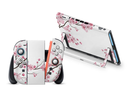 White Cherry Blossom Nintendo Switch 2 Skin