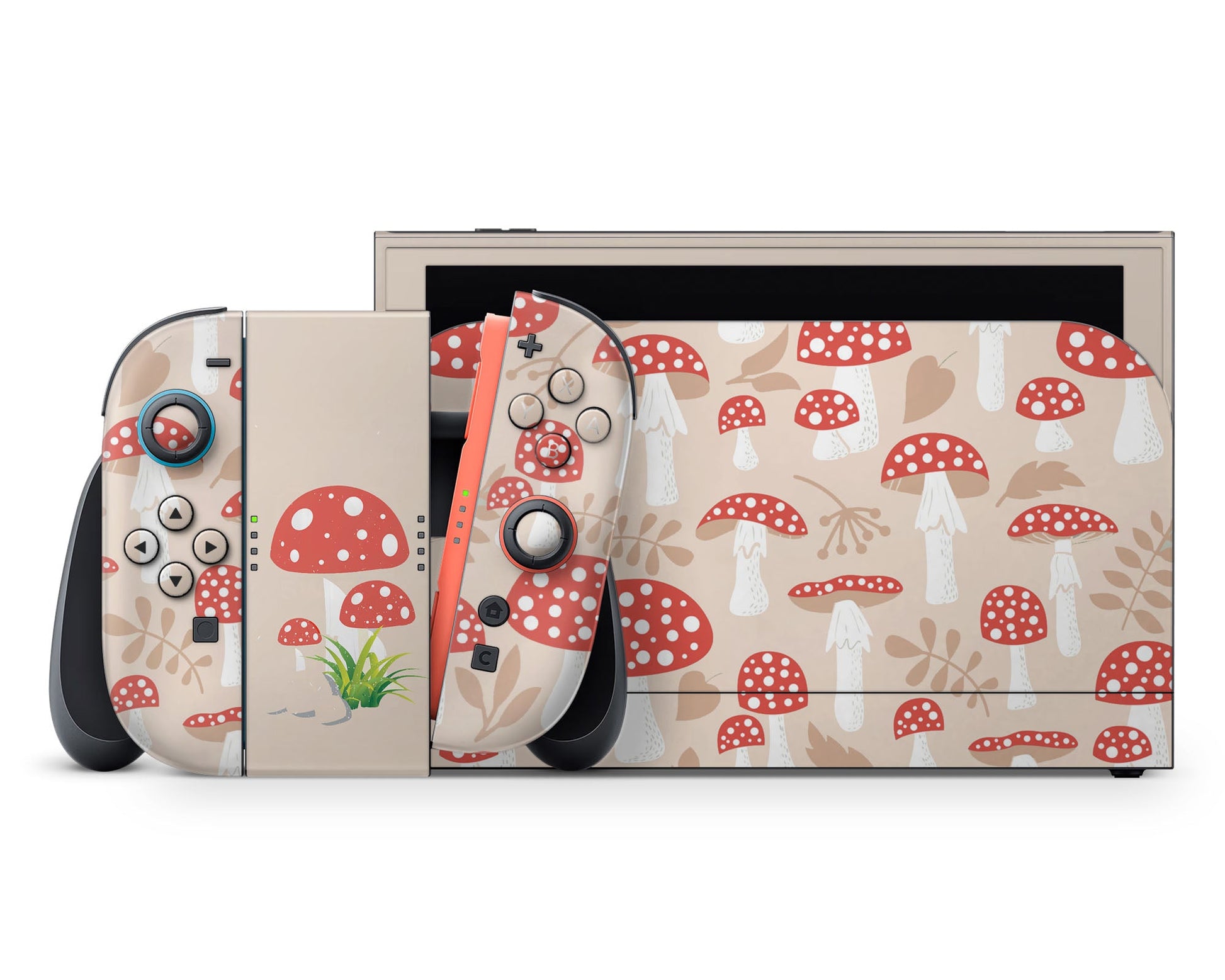 Lux Skins Nintendo Switch 2 Beige Mushroom Farm Classic no logo Skins - Art Artwork Skin