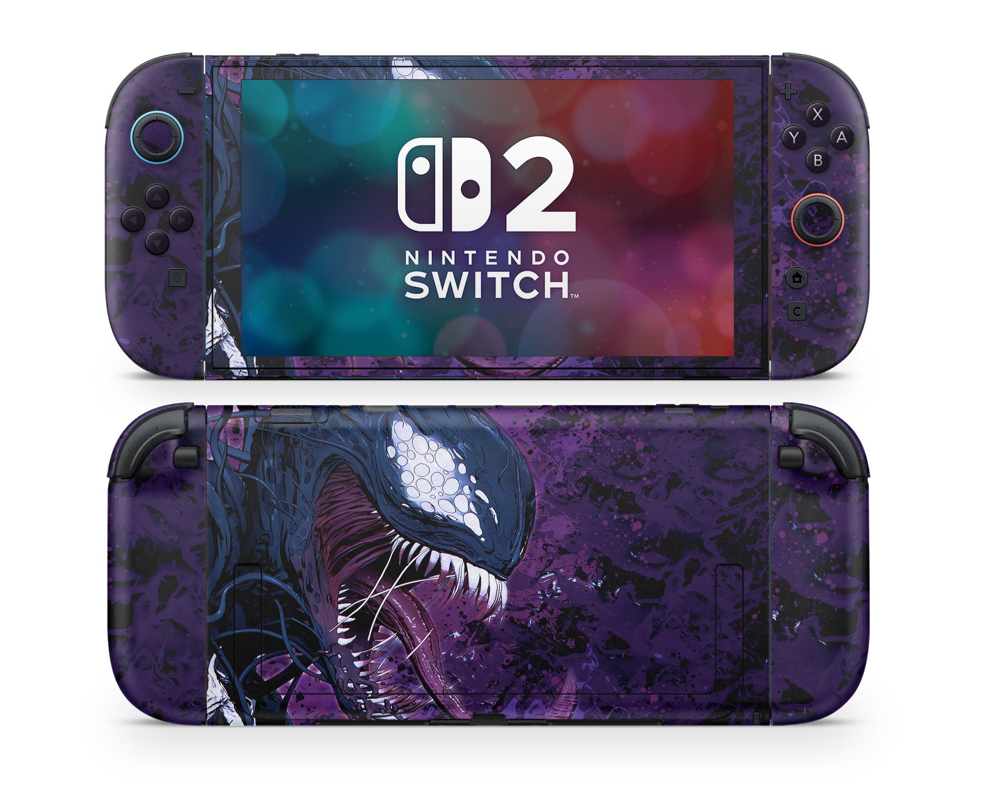 Lux Skins Nintendo Switch 2 Purple Venom Joycons Only Skins - Pop culture Spiderman Skin