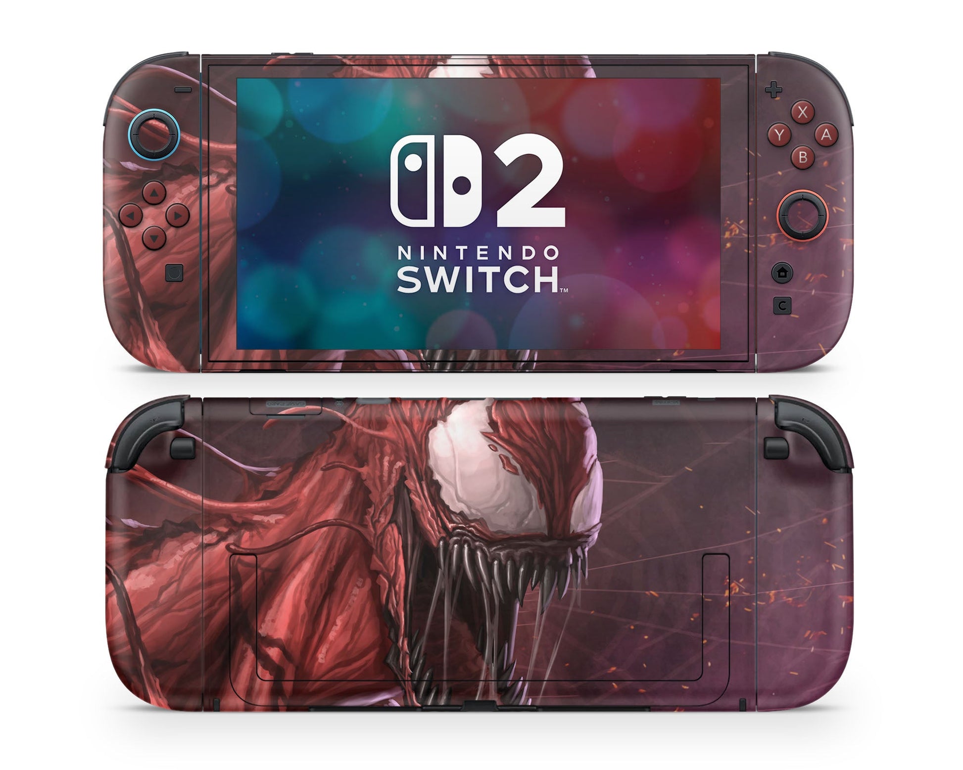 Lux Skins Nintendo Switch 2 Red Carnage Joycons Only Skins - Pop culture Venom Skin