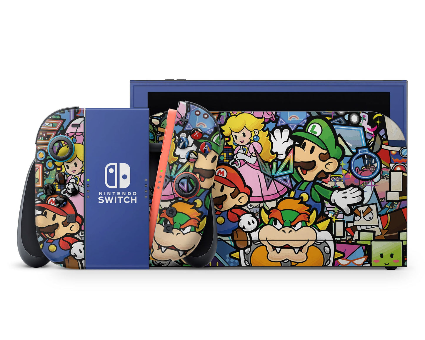 Lux Skins Nintendo Switch 2 Paper Mario Full Set +Tempered Glass Skins - Pop culture Mario Skin
