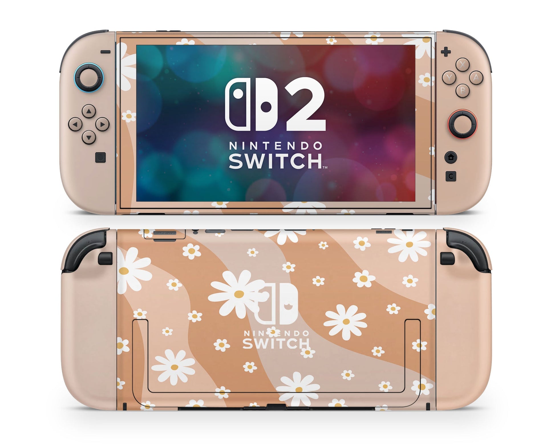 Lux Skins Nintendo Switch 2 Summer Daisy Nintendo logo Skins - Art Floral Skin
