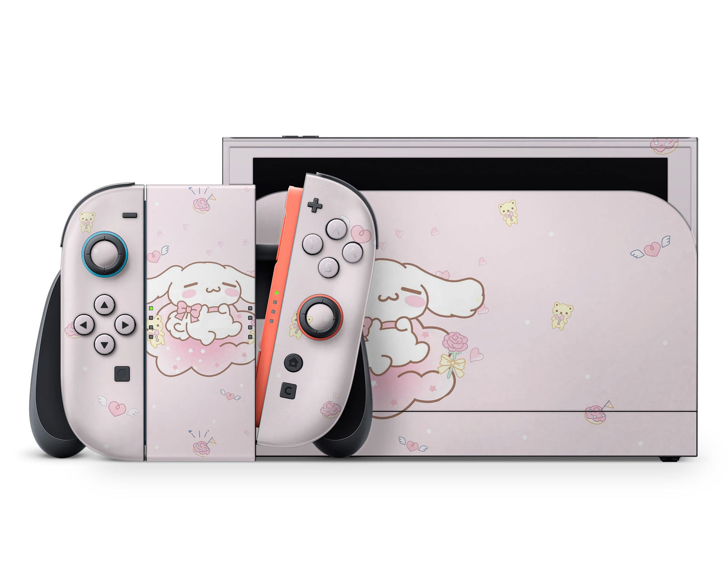 Lux Skins Nintendo Switch 2 Cinnamoroll Cloud Pink Full Set +Tempered Glass Skins - Anime Cinnamoroll Skin